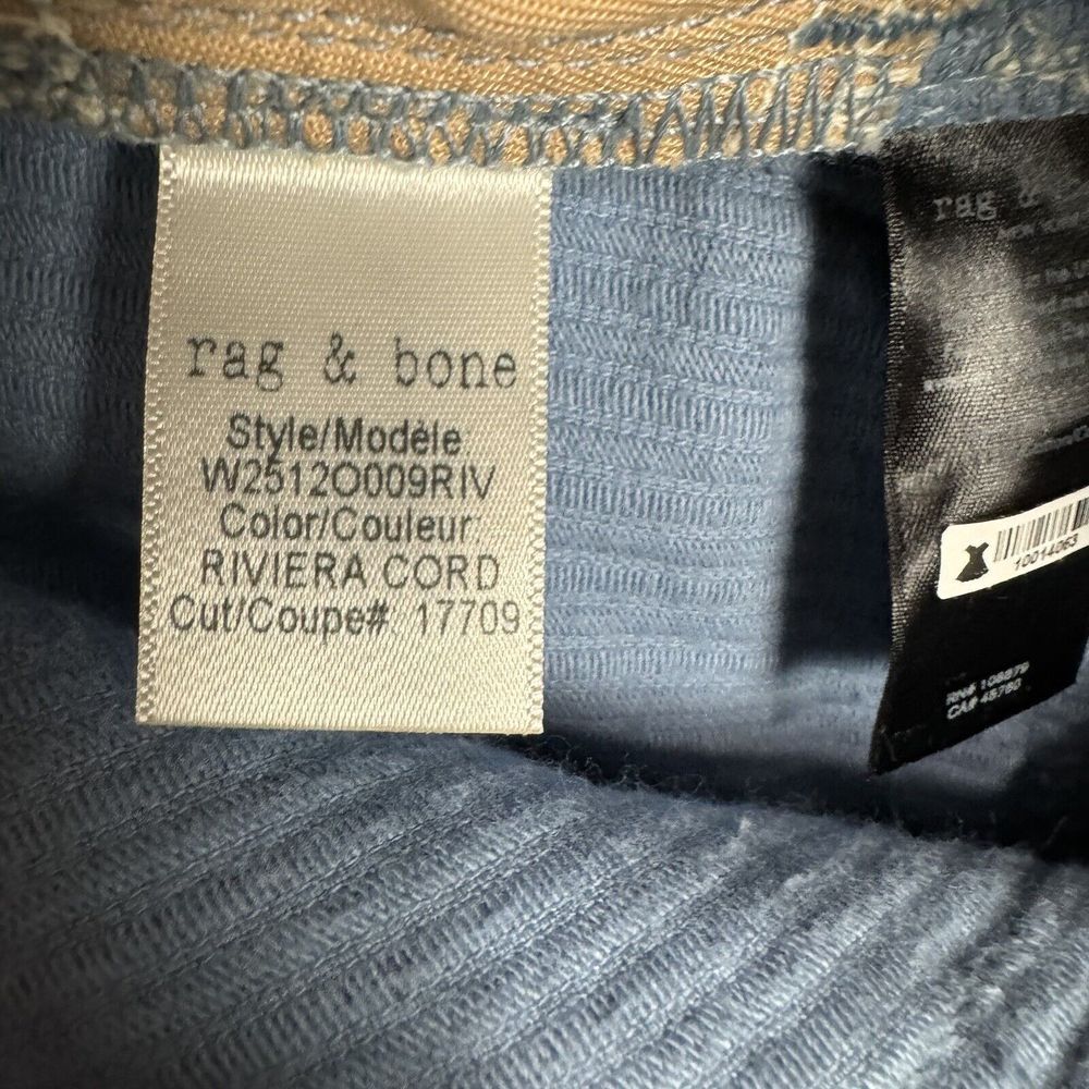 Rag & Bone Riviera High Waist Ankle Straight Corduroy Jeans Size 24 Baby blue - Picture 7 of 15